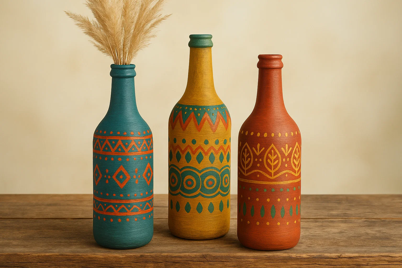 Painted Bottle Vase